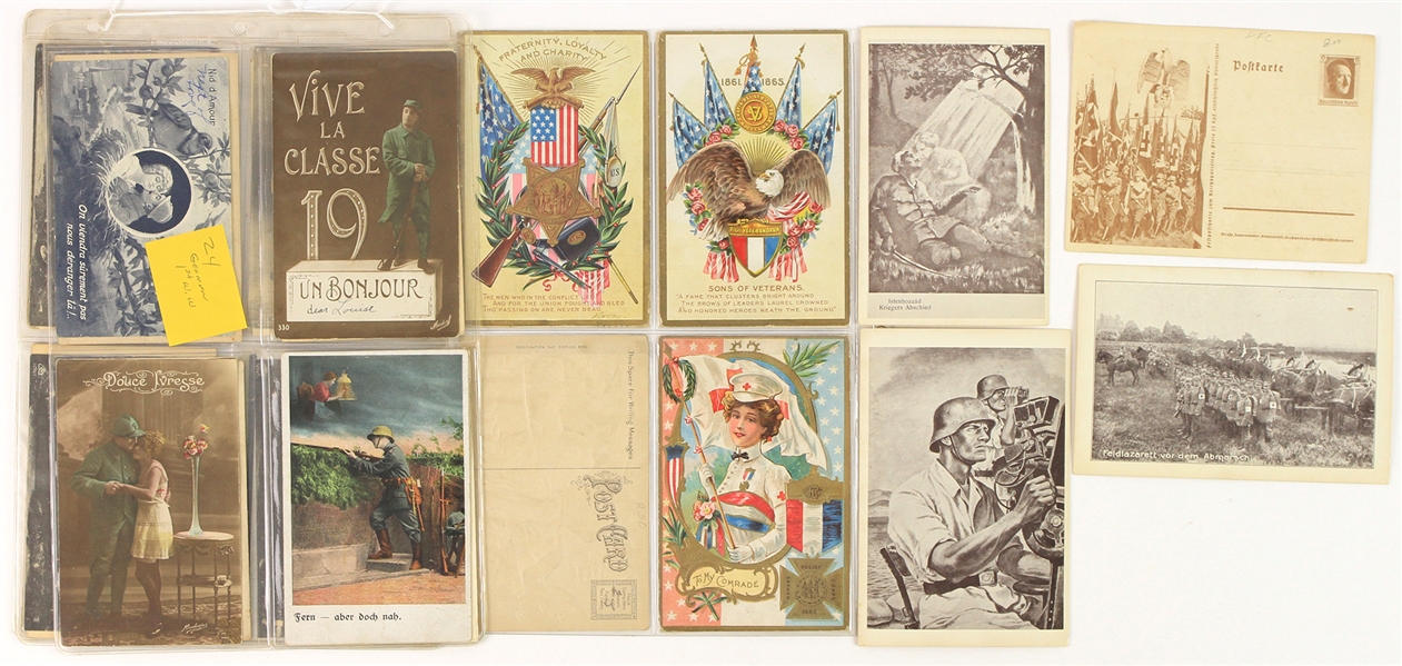 1910s-40s WWI WWII Military 3.5" x 5.5" Postcard Collection - Lot of 300+