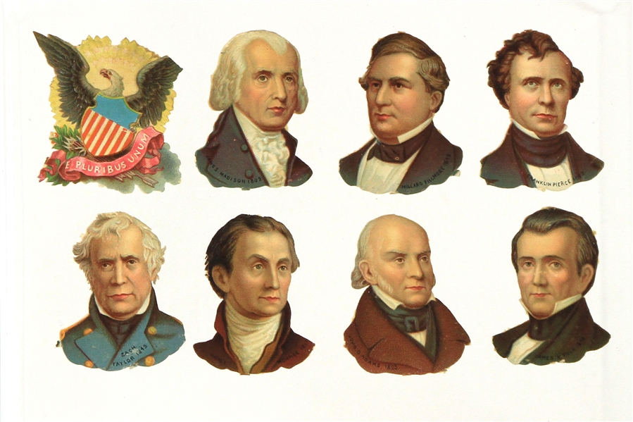 1809-1853 Presidential Cut Headshot Collection - Lot of 8 w/ James Madison, James Monroe, John Q. Adams & More 