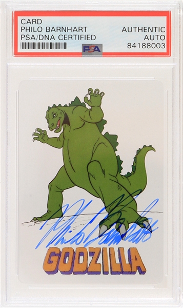 2019 Philo Barnhart Signed Godzilla Animation Cell Trading Card (PSA Slabbed) 