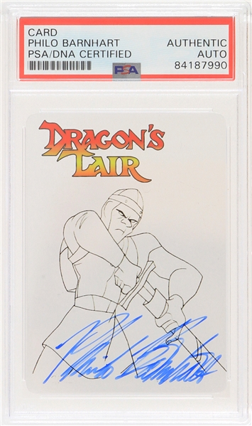 2019 Philo Barnhart Dragons Lair Signed Animation Cell Trading Card (PSA Slabbed)