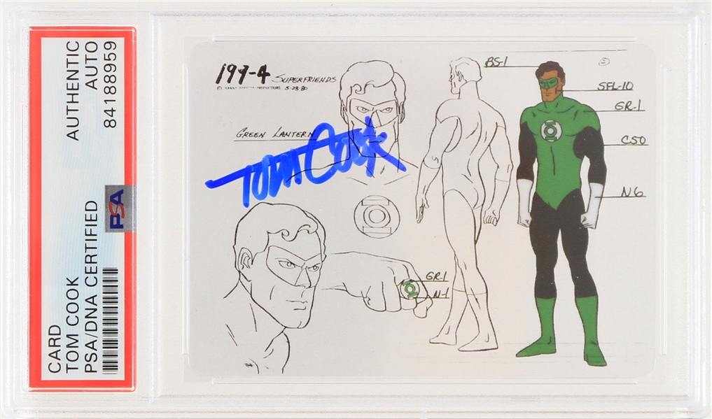 2019 Tom Cook Green Lantern Signed Animation Cell Trading Card (PSA Slabbed)