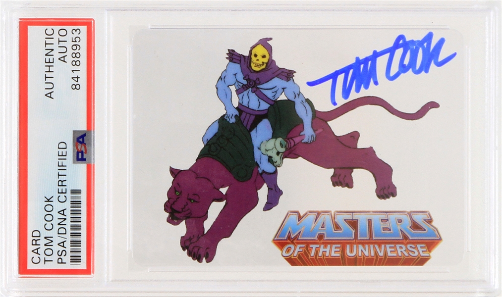 2019 Tom Cook Masters of the Universe Skeletor on Panthor Signed Animation Cell Trading Card (PSA Slabbed)
