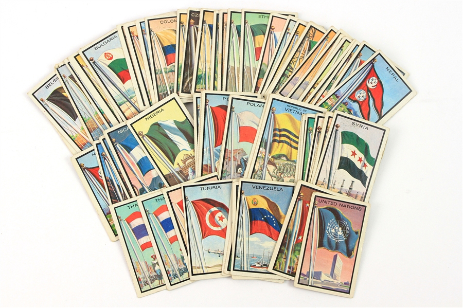 1963 Topps Midgee Flag Trading Cards - Lot of 62
