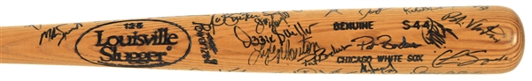1996 Pat Borders Chicago White Sox Team Signed Louisville Slugger Professional Model Bat w/ 25+ Signatures Including Frank Thomas, Harold Baines, Ozzie Guillen & More (MEARS LOA/JSA)
