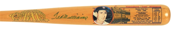 1988 Ted Williams Boston Red Sox Signed Cooperstown Famous Players Series Bat (JSA)