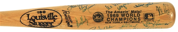 1969 New York Mets World Series Champions Team Signed Louisville Slugger w/ 17 Signatures Including Tom Seaver, Nolan Ryan, Tommie Agee  & More (JSA)