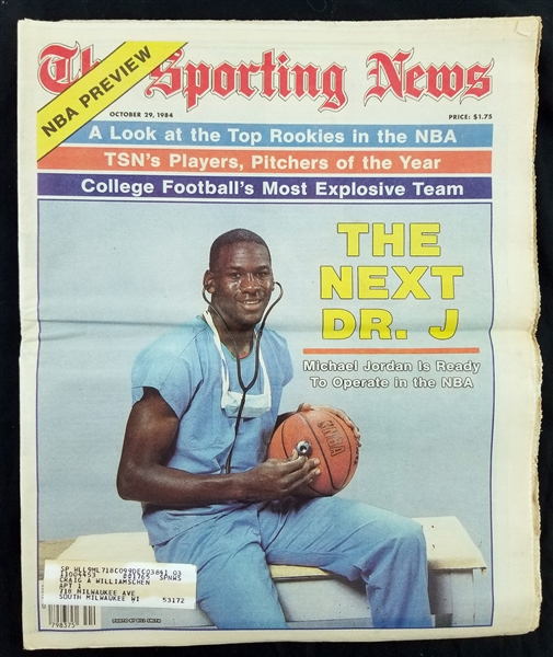1984 (October 29) Michael Jordan "The Next Dr. J" Sporting News NBA Preview Issue 