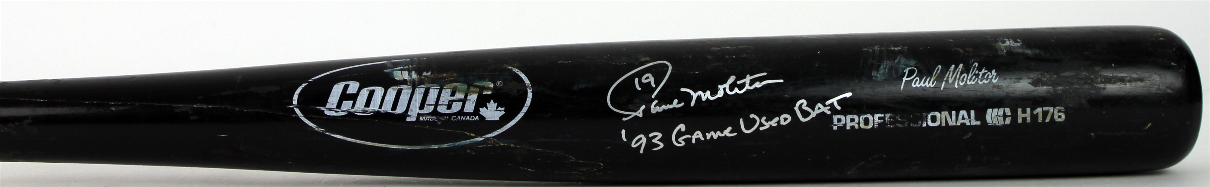 1993 Paul Molitor Toronto Blue Jays Signed Cooper Professional Model Game Used Bat (MEARS A8/JSA & PSA/DNA)