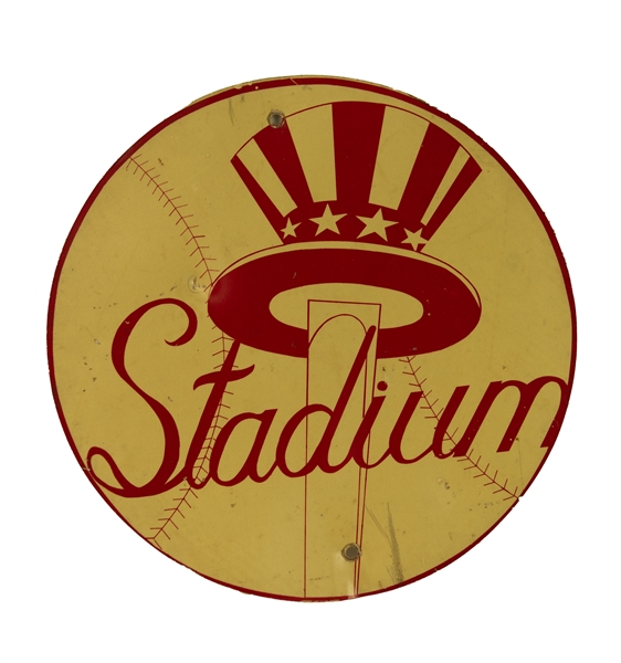 1950s-60s New York Yankees Yankee Stadium 18" Round Metal Subway Sign (MEARS LOA)
