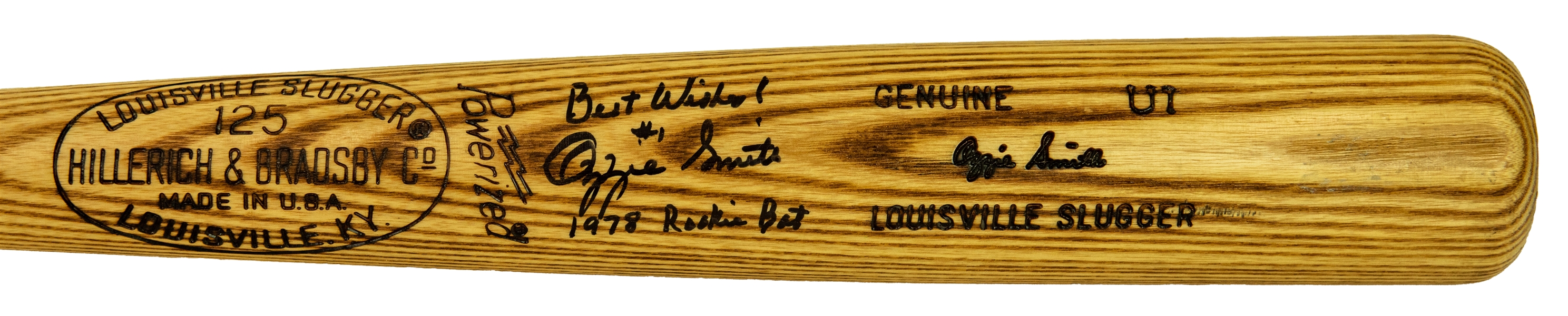 1978 Ozzie Smith San Diego Padres Signed H&B Louisville Slugger Professional Model Bat (MEARS A5/JSA) Rookie Season