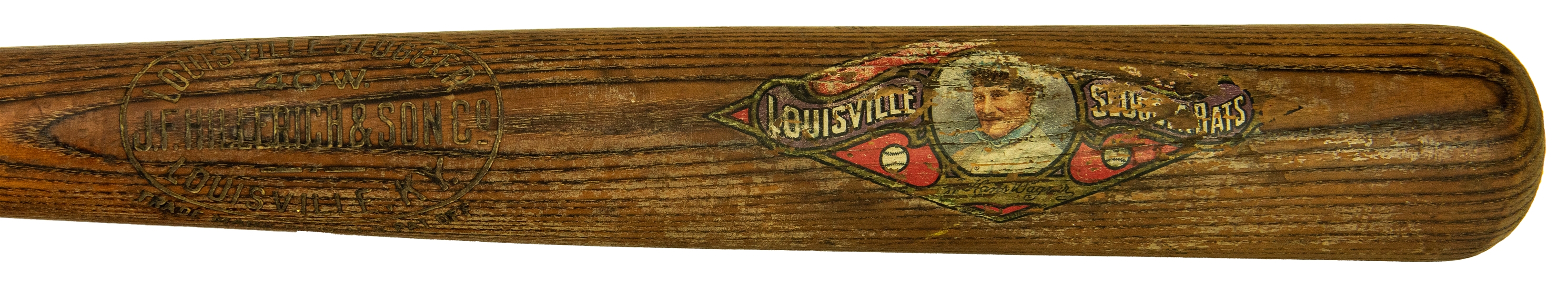 1911-16 Honus Wagner Pittsburgh Pirates JF Hillerich & Son Louisville Slugger 40W Store Model Decal Bat