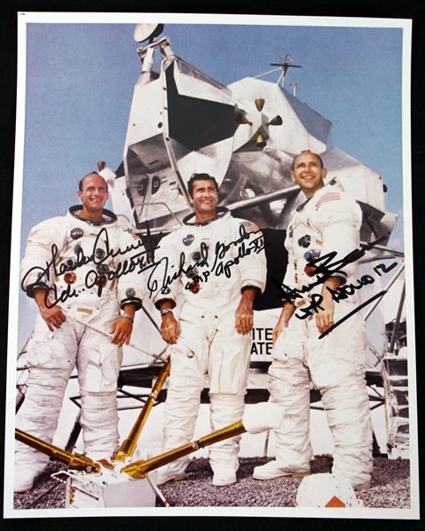 1969 Alan Bean Charles Conrad Richard Gordon Apollo XII Astronauts Signed 8" x 10" Photo (JSA)