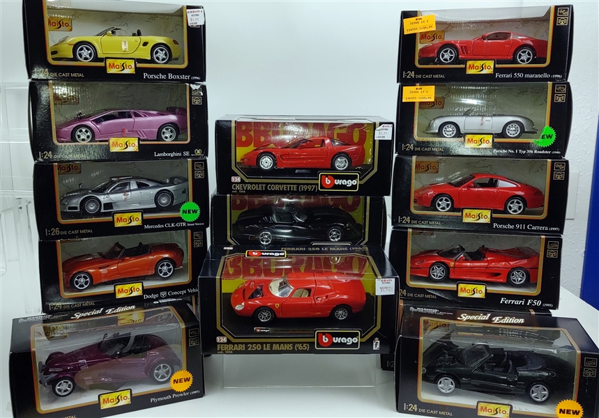 Burago & Maisto Toy Cars (Lot of 13)