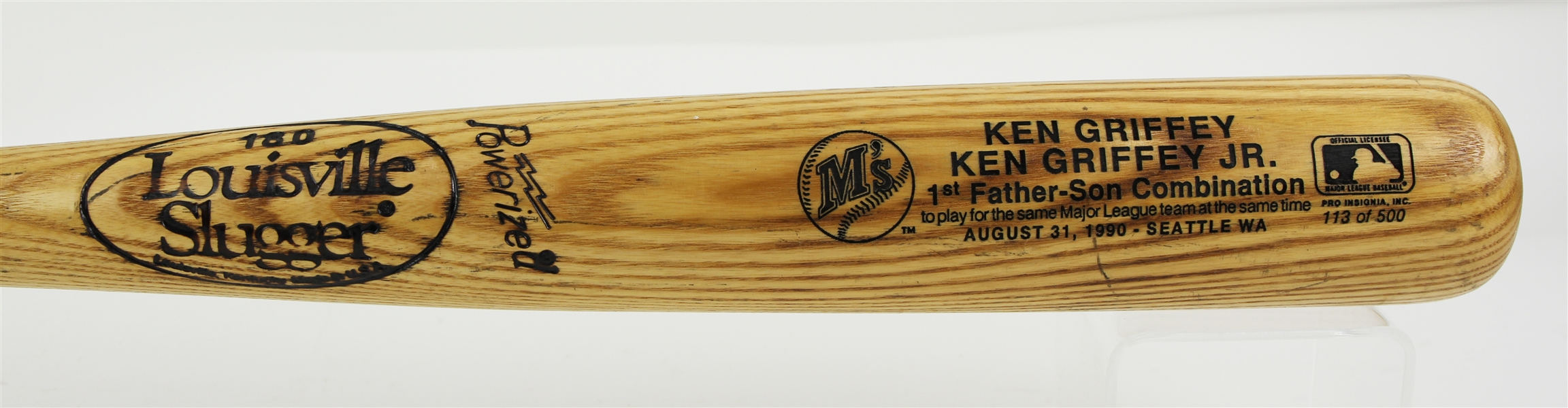 1990 Ken Griffey Junior Senior Seattle Mariners Louisville Slugger First Father Son Combination Commemorative Bat (113/500)