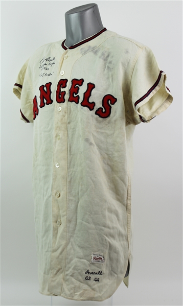 1962 Earl Averill Los Angeles Angels Signed Game Worn Home Jersey (MEARS A8.5/JSA)