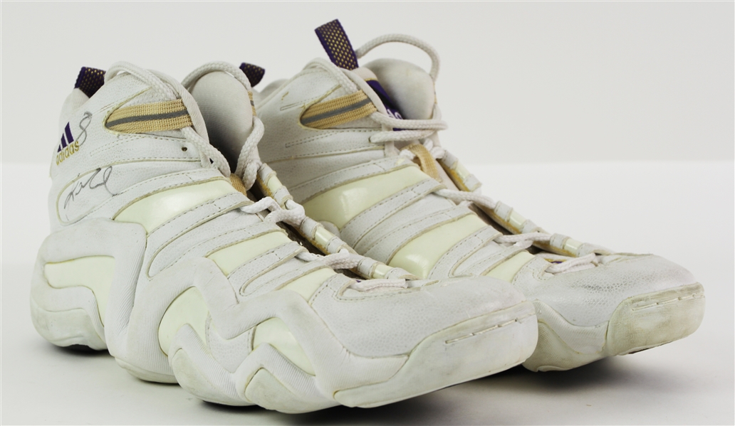 1997-98 Kobe Bryant Los Angeles Lakers Vintage Signed Game Worn Adidas Sneakers (MEARS LOA/JSA)