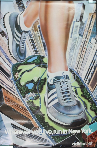 1983 Adidas Wherever You Live, Run In New York 22" x 34" Poster