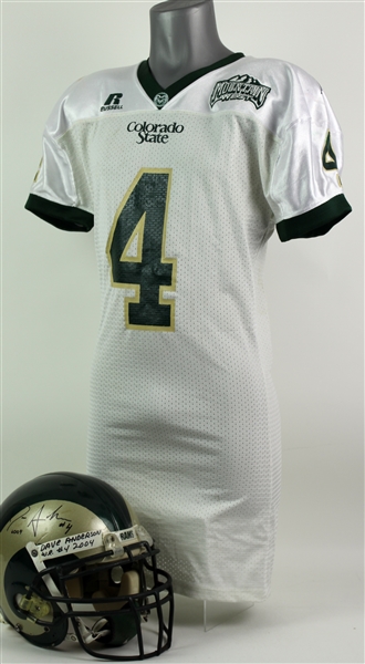 2004 Dave Anderson Colorado State Rams Signed Game Worn Jersey & Football Helmet (MEARS LOA/JSA)