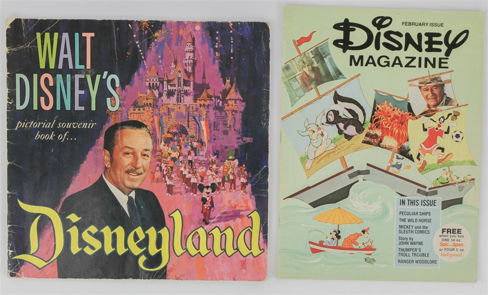 1965 & 1976 Walt Disneys Pictorial Souvenir Book of Disneyland & Disney Magazine 