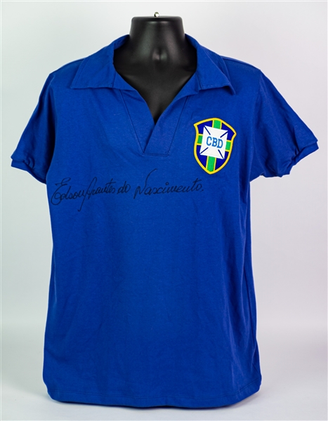 2010s Pele Brazil Soccer Full Name Signed Jersey (PSA/DNA)