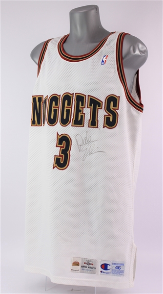 1994-95 Dale Ellis Denver Nuggets Signed Game Worn Home Jersey (MEARS A10/JSA)
