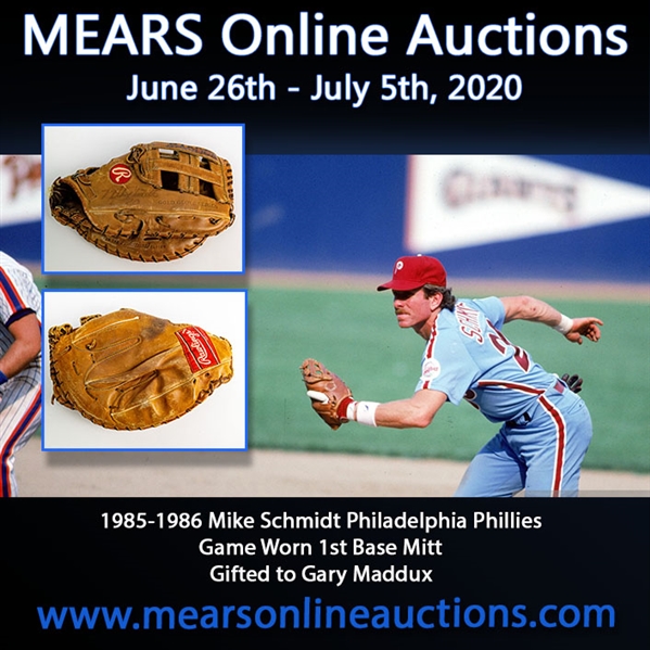 1985-86 Mike Schmidt Philadelphia Phillies Signed Rawlings First Base Mitt (MEARS LOA/JSA)