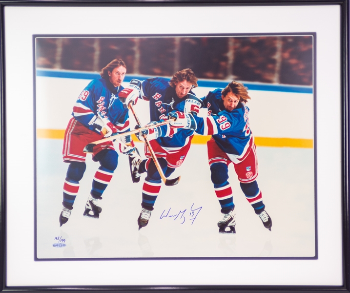 2000s Wayne Gretzky New York Rangers Signed 21" x 26" Framed Photo (Upper Deck Authentication/JSA) 143/199