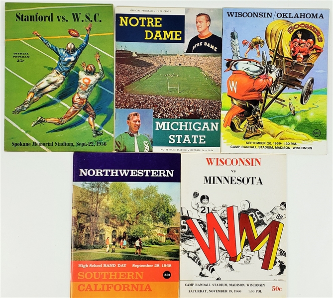 1954-1969 Wisconsin Badgers, Michigan State & more Official Programs (Lot of 5)