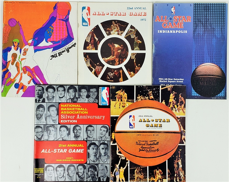 1969-1985 NBA All-Star Game Souvenir Programs (Lot of 5)