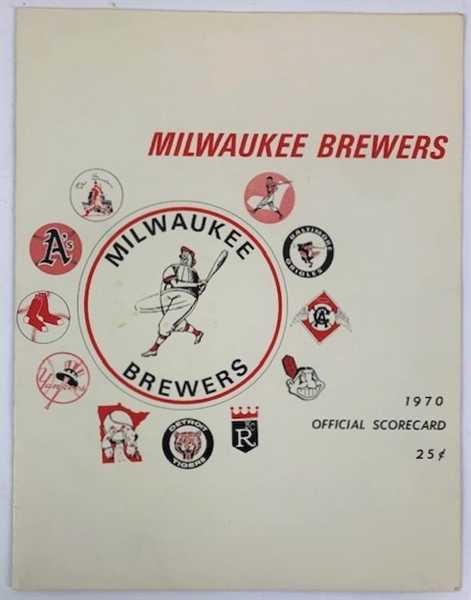 1970 Milwaukee Brewers vs California Angels Opening Day Scorecard 