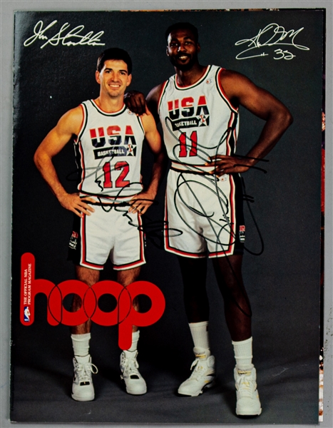 1992 John Stockton Karl Malone Utah Jazz Signed Hoop Magazine Dream Team Cover Page (JSA)