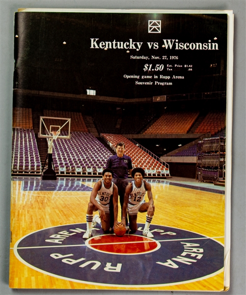 1976 Adolph Rupp Kentucky Wildcats Signed Opening Game at Rupp Arena Program (JSA)