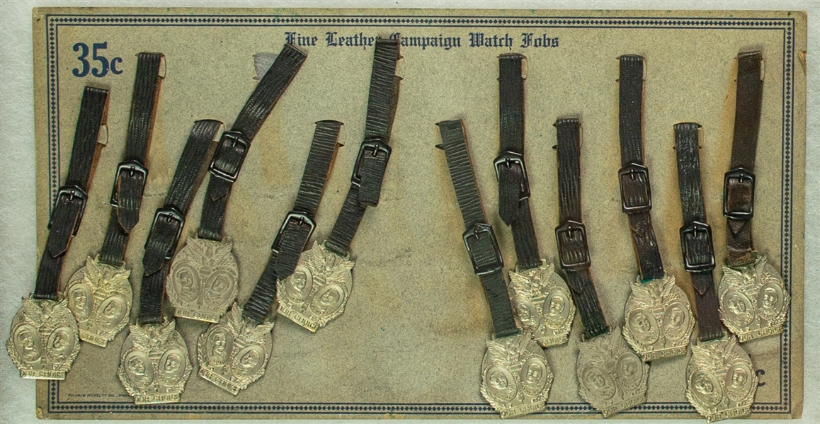 1920 Franklin D. Roosevelt & James M. Cox Presidential Campaign 5.5" Watch Fobs