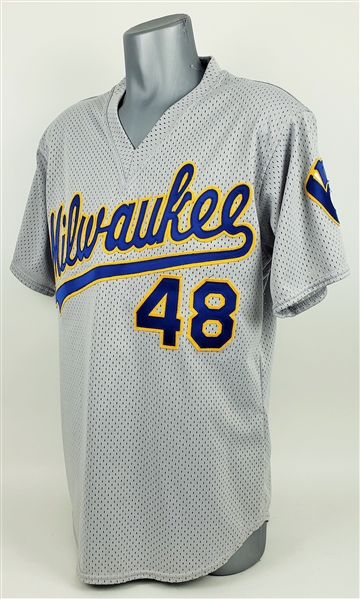 1987-91 Milwaukee Brewers #48 Batting Practice Jersey (MEARS LOA)