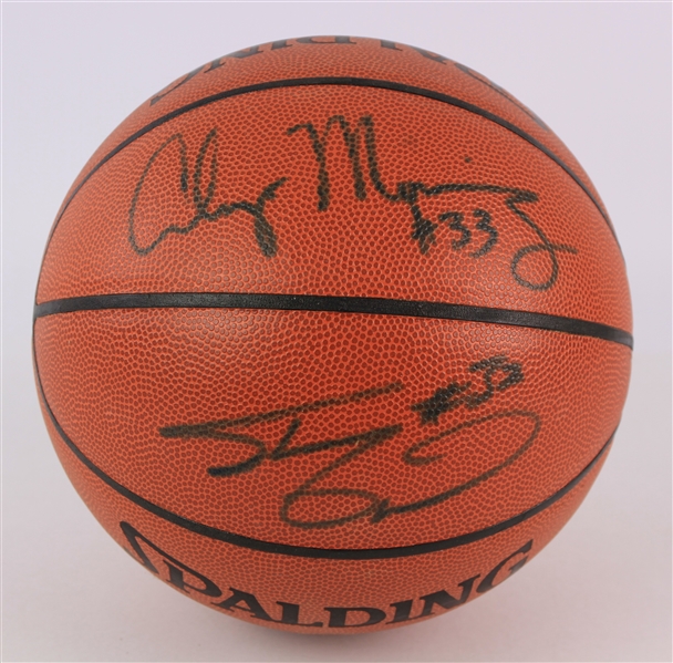 2000s Shaquille ONeal Alonzo Mourning Miami Heat Signed Basketball (JSA)