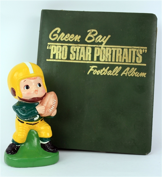 1970s Green Bay Packers Memorabilia Collection - Lot of 17 w/ Pro Star Portraits (9 Signed) Binder & Piggy Bank (JSA)