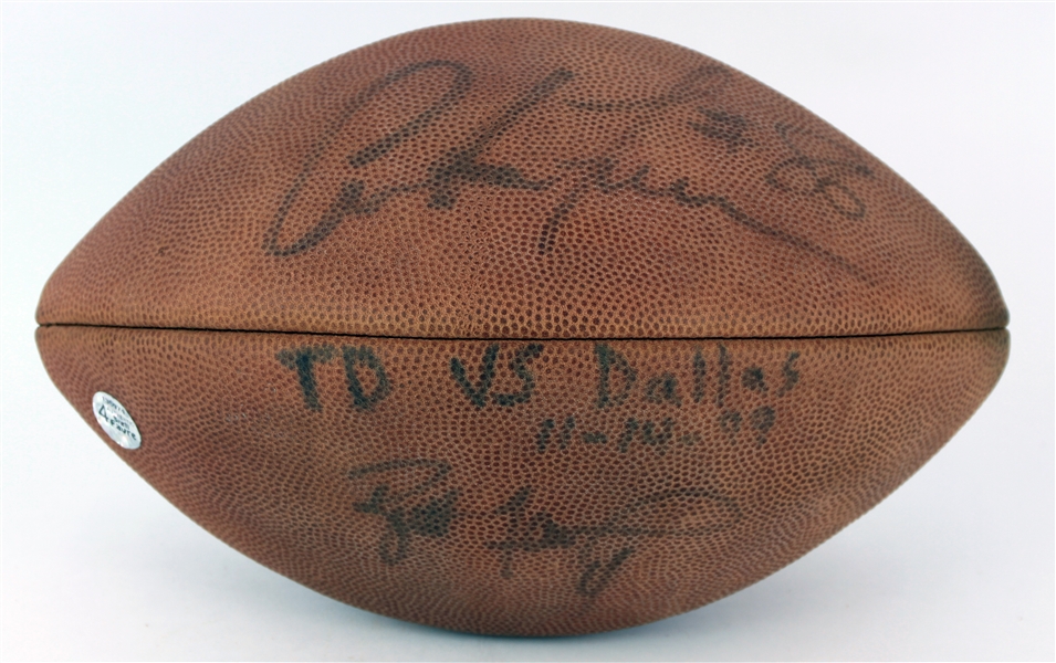 1999 (November 14) Brett Favre Antonio Freeman Green Bay Packers Signed ONFL Tagliabue Game Used Touchdown Football (MEARS LOA/JSA)