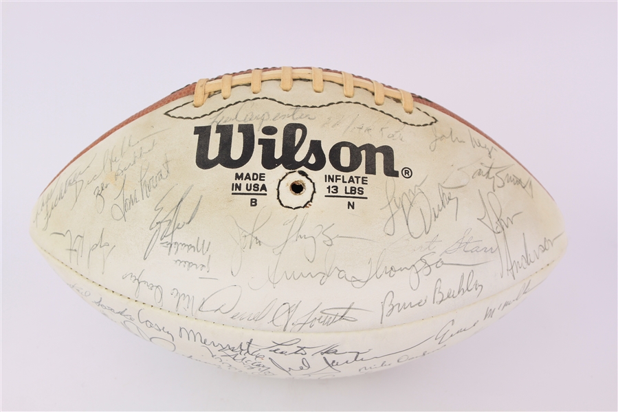 1970/80s Green Bay Packers Team Signed Wilson Rozelle Autograph Panel Football (JSA)
