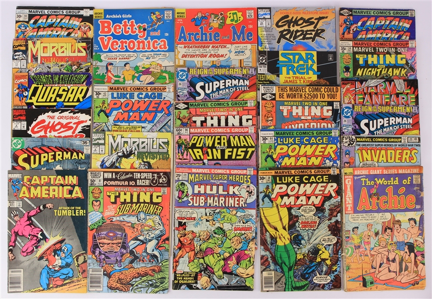 1960s-90s Comic Book Collection - Lot of 60+ w/ Batman, Superman, Captain America, Action Comic & More  