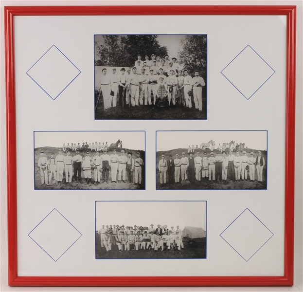 1890s-1910s Turn of the Century 24" x 24" Framed Baseball Team Photos
