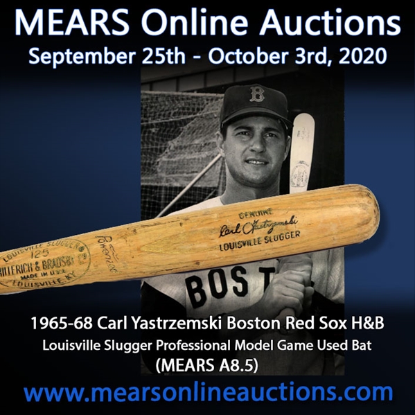 1965-68 Carl Yastrzemski Boston Red Sox H&B Louisville Slugger Professional Model Game Used Bat (MEARS A8.5)