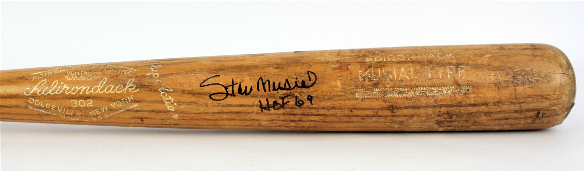 Lot Detail - 1961-63 Stan Musial St. Louis Cardinals Signed Adirondack Professional Model Bat ...