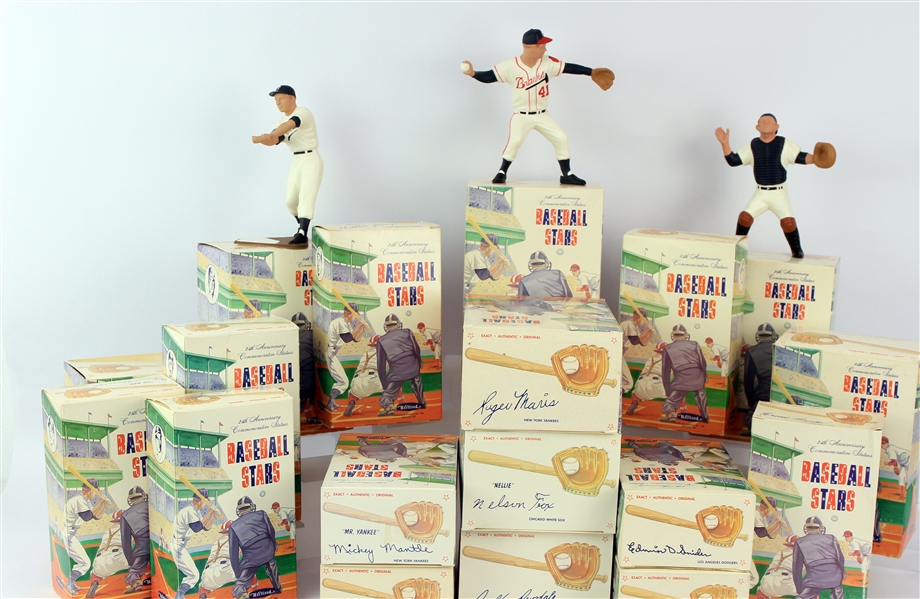 1988 Hartland Baseball Stars 25th Anniversary Commemorative Statues - Lot of 18 w/ Original Boxes