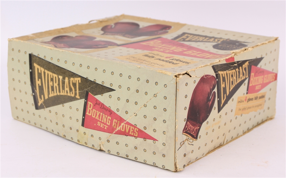 1950s Jack Dempsey World Heavyweight Champion Everlast Boxing Glove Set w/ Original Box