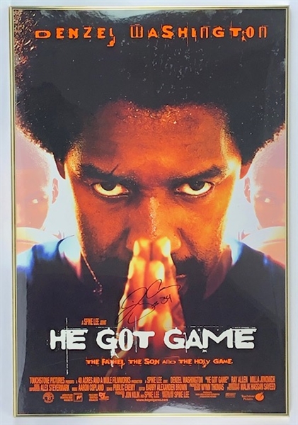 1998 Ray Allen Milwaukee Bucks Signed He Got Game 27" x 41" Framed Movie Poster (JSA)