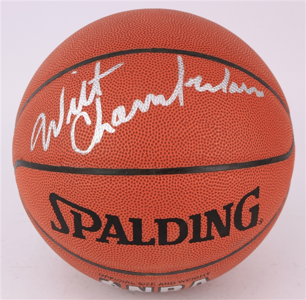 2000s Wilt Chamberlain Los Angeles Lakers Signed Basketball (JSA)