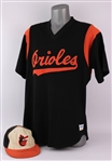 1985-88 Eddie Murray Baltimore Orioles Signed Batting Practice Jersey & Game Worn Cap - Lot of 2 (MEARS LOA/JSA)