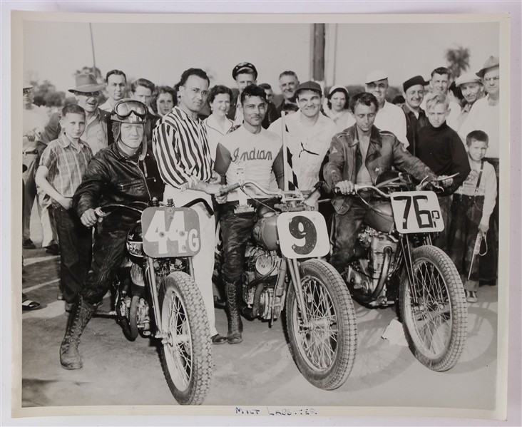 1950s Milt Lassiter Indian Motorcycle Racer 8" x 10" Original Photo