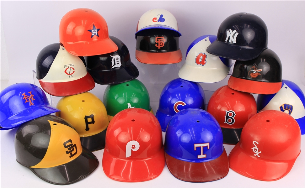 1969 Adjustrap Sports Production Corp Plastic Baseball Helmets (Lot of 18)