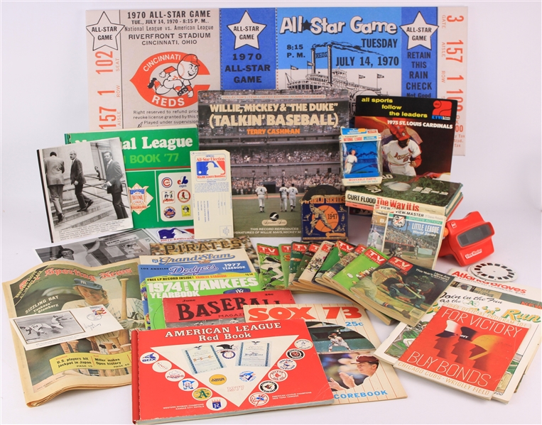1940s-2000s Baseball Yearbooks, Score Cards, Photos, Books, & more (Lot of 30+)